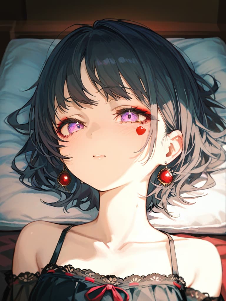  a sick girl, yandere her, zombie makeup, wolf hair, earrings, tattoo, lack of sleep, sick, masterpiece, best quality,8k,ultra detailed,high resolution,an extremely delicate and beautiful,hyper detail