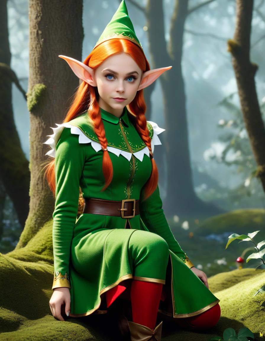  (alice arefieva in full height) in the image of an elf, (with small elf ears: 2.7),