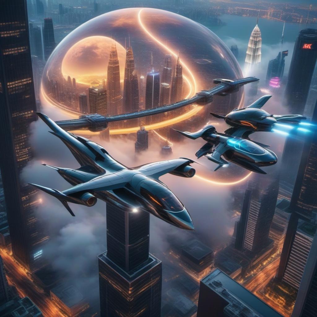  A future urban landscape with huge skyscrapers, holographic billboards and flying cars racing through the air. hyperrealistic, full body, detailed clothing, highly detailed, cinematic lighting, stunningly beautiful, intricate, sharp focus, f/1. 8, 85mm, (centered image composition), (professionally color graded), ((bright soft diffused light)), volumetric fog, trending on instagram, trending on tumblr, HDR 4K, 8K