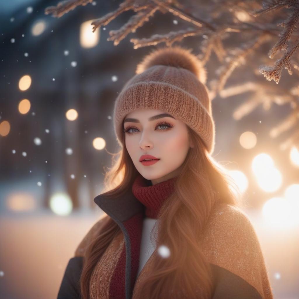  Winter day hyperrealistic, full body, detailed clothing, highly detailed, cinematic lighting, stunningly beautiful, intricate, sharp focus, f/1. 8, 85mm, (centered image composition), (professionally color graded), ((bright soft diffused light)), volumetric fog, trending on instagram, trending on tumblr, HDR 4K, 8K