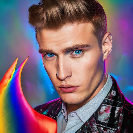 portrait+ style Russian LGBT queer TV actor blonde hunk dude face