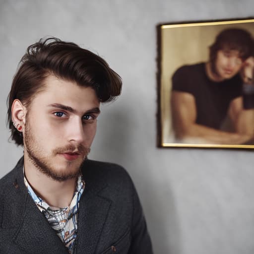 portrait+ style Russian queer blogger brunette hunk dude face