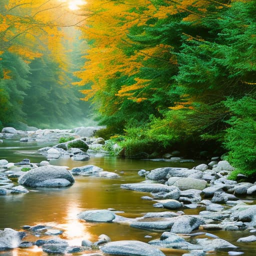 analog style depict a serene autumn landscape with golden foliage, a peaceful river, and cozy cottages in a tranquil setting in high resolution. hyperrealistic, full body, detailed clothing, highly detailed, cinematic lighting, stunningly beautiful, intricate, sharp focus, f/1. 8, 85mm, (centered image composition), (professionally color graded), ((bright soft diffused light)), volumetric fog, trending on instagram, trending on tumblr, HDR 4K, 8K