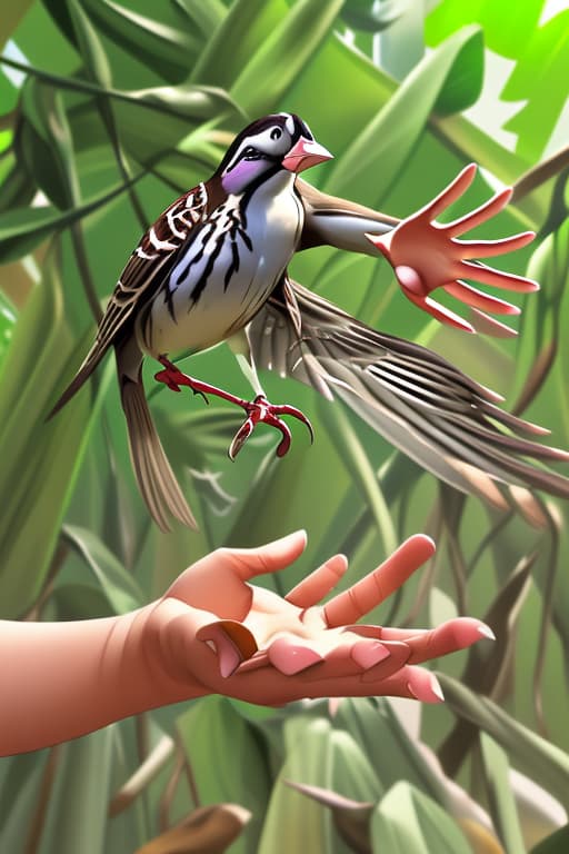  an open hand releasing a bird, specifically a maya (sparrow), which is a native in the Philippines