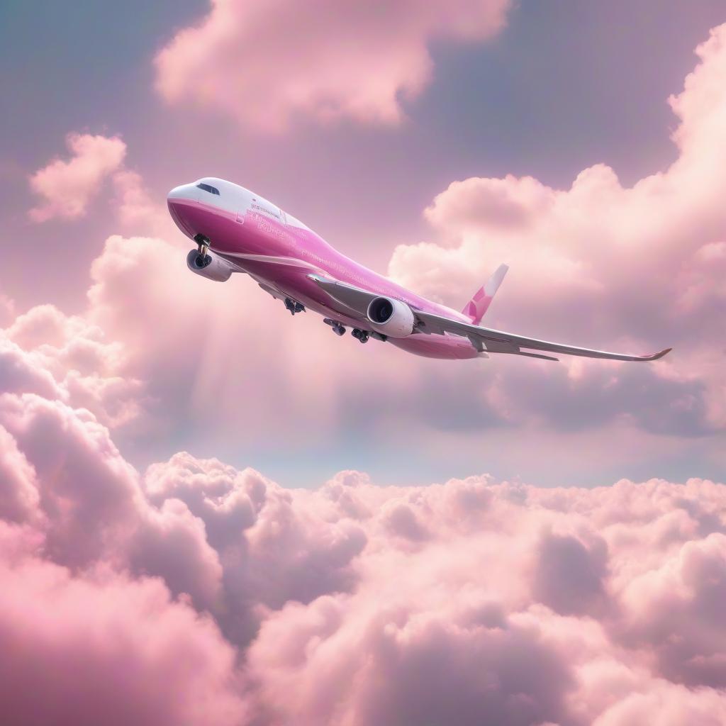  a large jetliner flying through a cloudy sky, unsplash photography, pink tinged heavenly clouds, inspired by kim jeong hui, an epic love affair with doubt, on a canva, inspired by wang yuan, tumultuous, intricate colors, looking up onto the sky, surrender hyperrealistic, full body, detailed clothing, highly detailed, cinematic lighting, stunningly beautiful, intricate, sharp focus, f/1. 8, 85mm, (centered image composition), (professionally color graded), ((bright soft diffused light)), volumetric fog, trending on instagram, trending on tumblr, HDR 4K, 8K