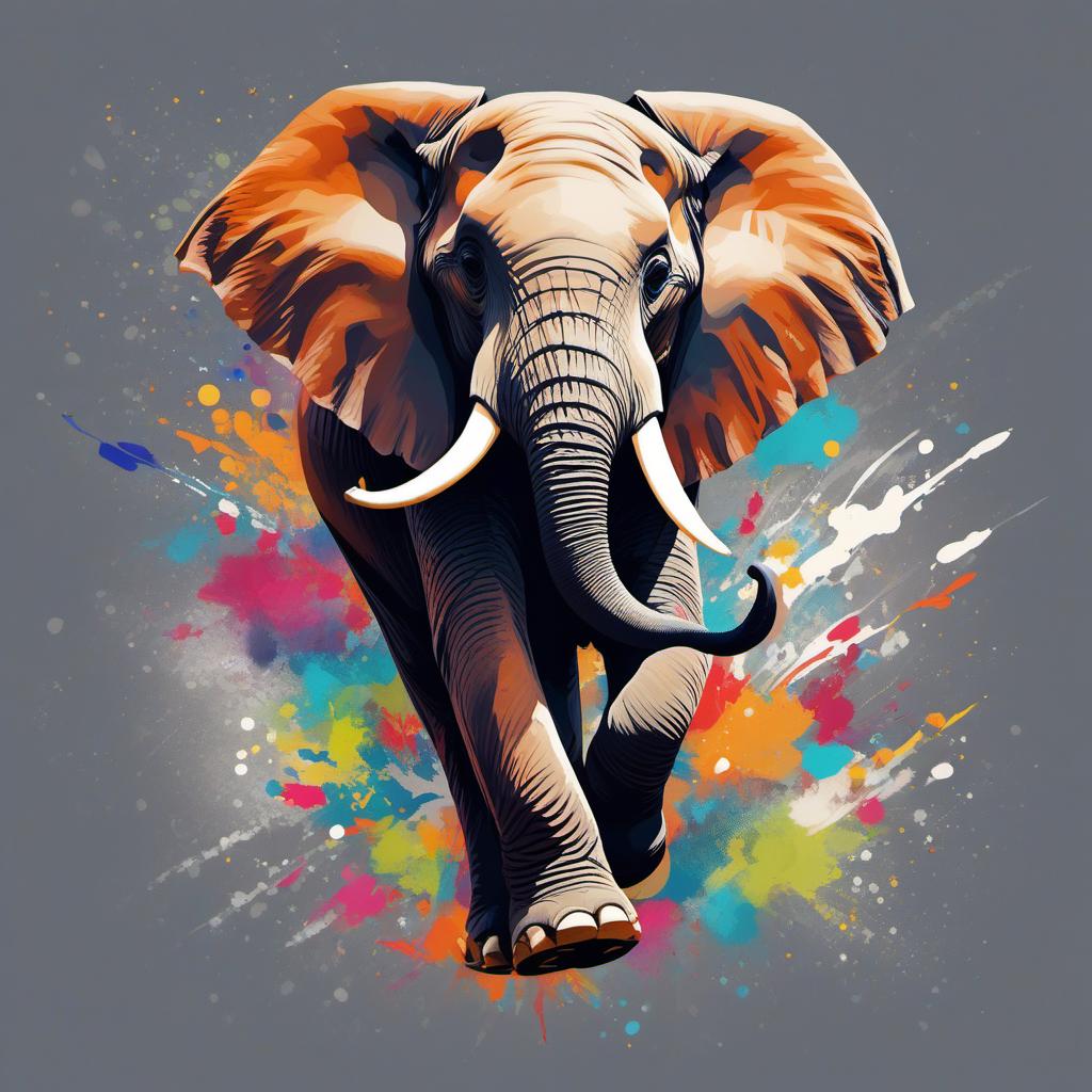  a jumping elephant, profile image style