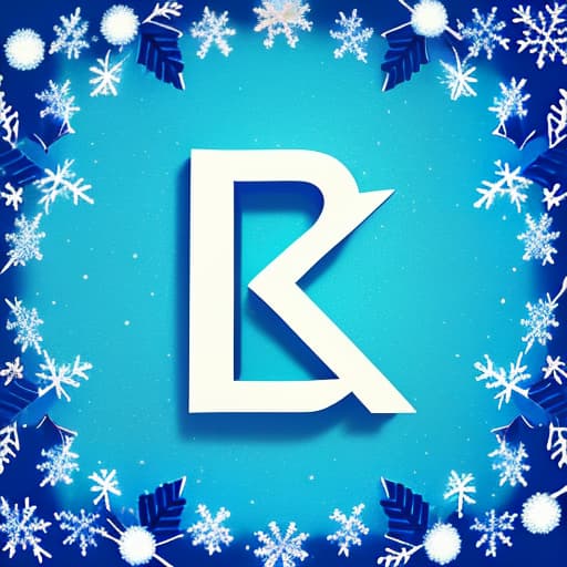  stylized image of the letter "k". digital image. the outline of the letter: filled with jelly, blue, leaves, ash berries. background: interesting winter landscape, frost, snow, winter trees. hyperdetailing. warm sunlight