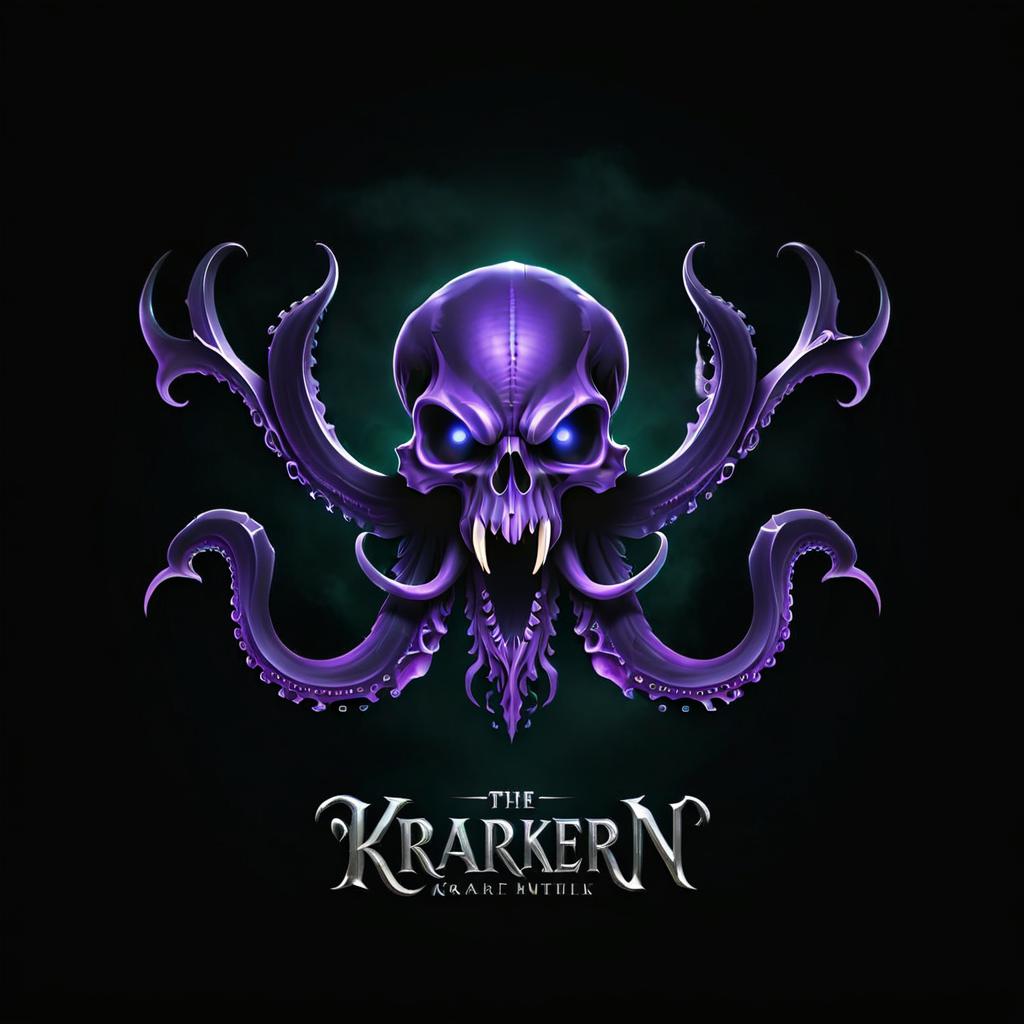  macabre style beautiful logo with kraken craft . dark, gothic, grim, haunting, highly detailed, logo hyperrealistic, full body, detailed clothing, highly detailed, cinematic lighting, stunningly beautiful, intricate, sharp focus, f/1. 8, 85mm, (centered image composition), (professionally color graded), ((bright soft diffused light)), volumetric fog, trending on instagram, trending on tumblr, HDR 4K, 8K