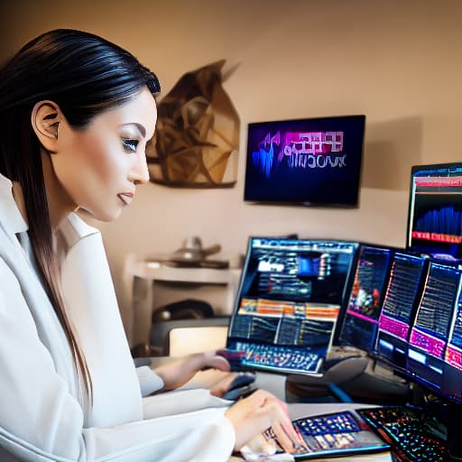  (A women seated on a desk doing forex trading ), <lora:3DMM_V12:1>, 3D, highly detailed, 4k, high quality hyperrealistic, full body, detailed clothing, highly detailed, cinematic lighting, stunningly beautiful, intricate, sharp focus, f/1. 8, 85mm, (centered image composition), (professionally color graded), ((bright soft diffused light)), volumetric fog, trending on instagram, trending on tumblr, HDR 4K, 8K