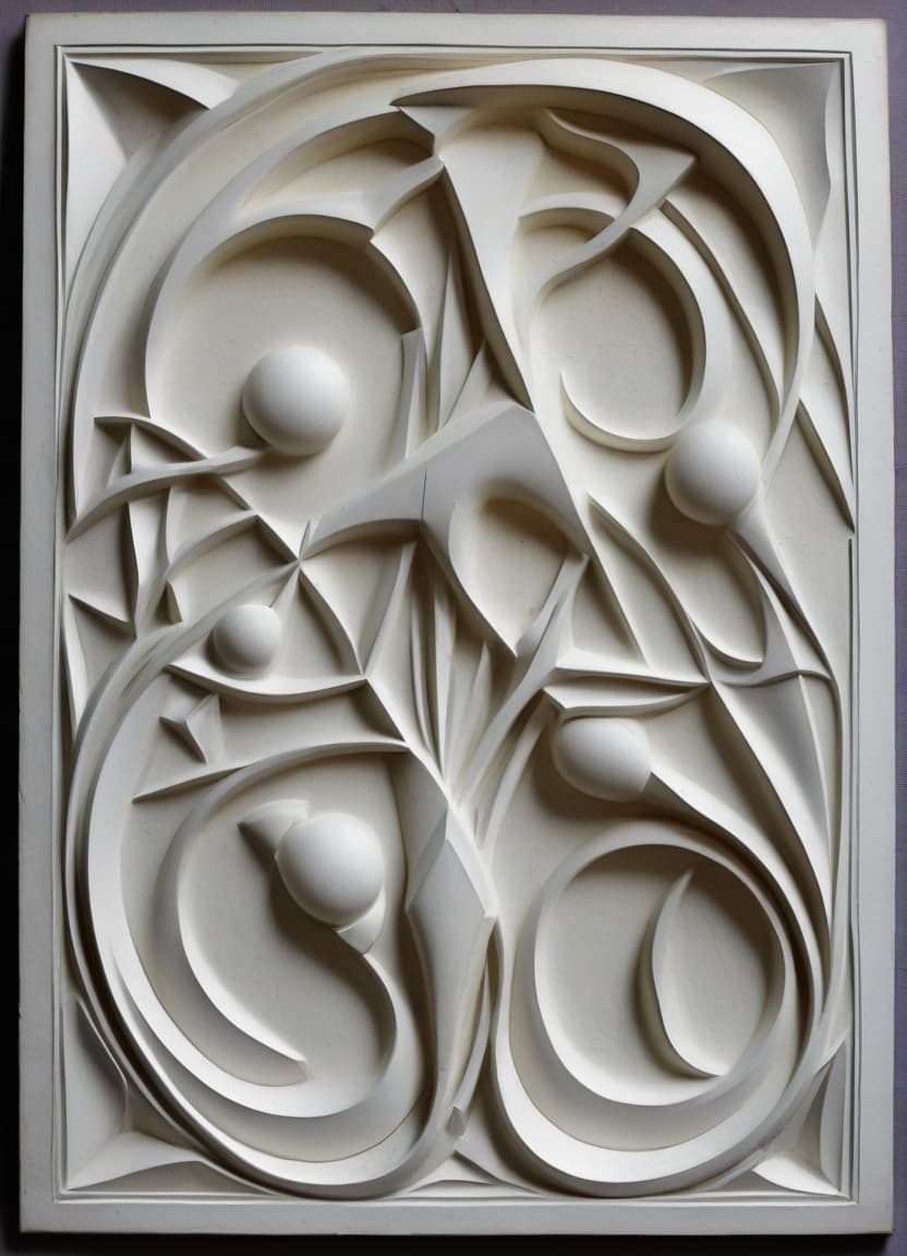  plaster panels unusual geometric figures abstraction art nouveau art