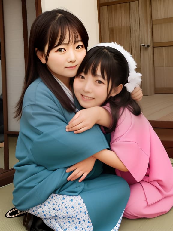   hug japanese old 2 girls ing cute