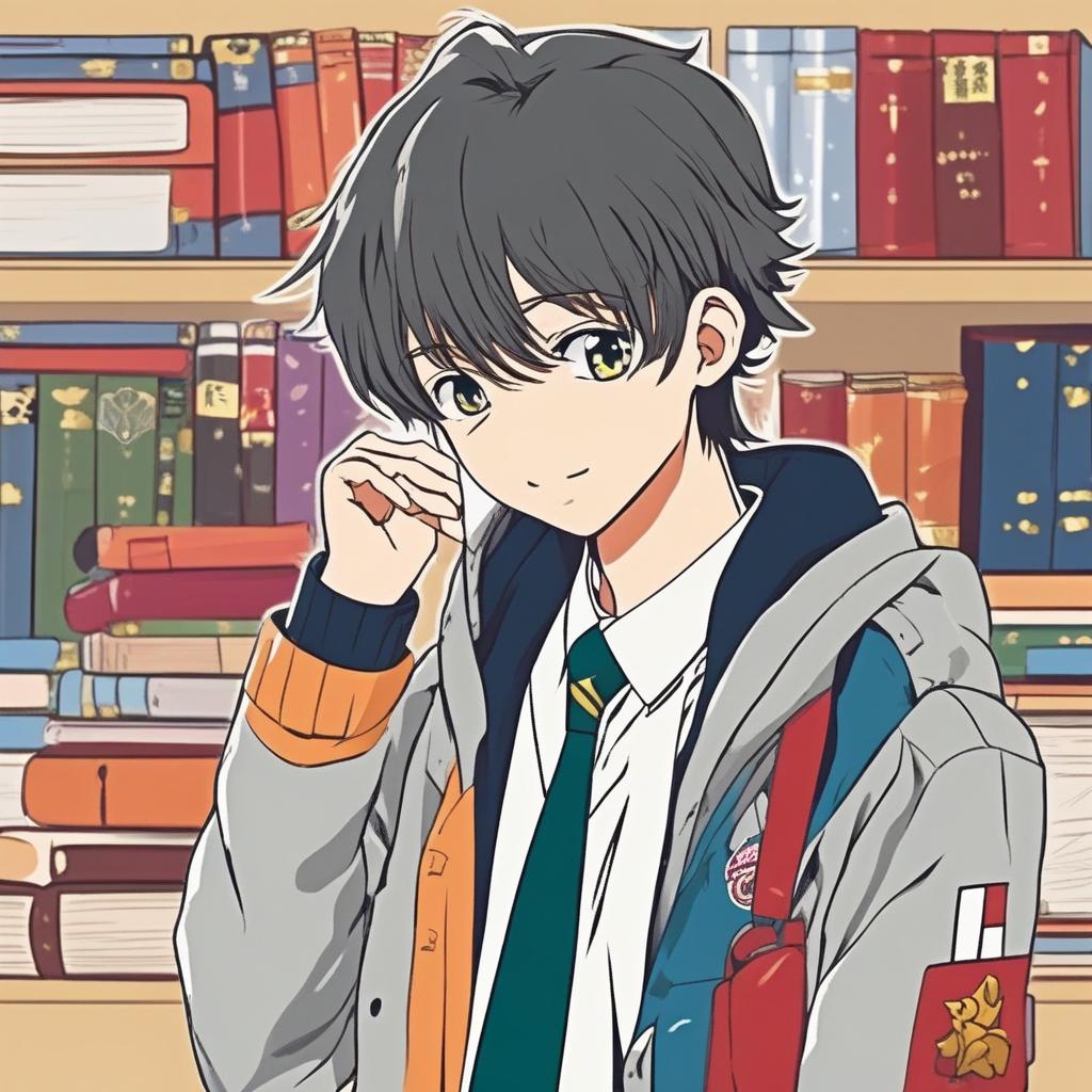  masterpiece, best quality,A japanese student boy profile, student uniform attire, childish appearance,