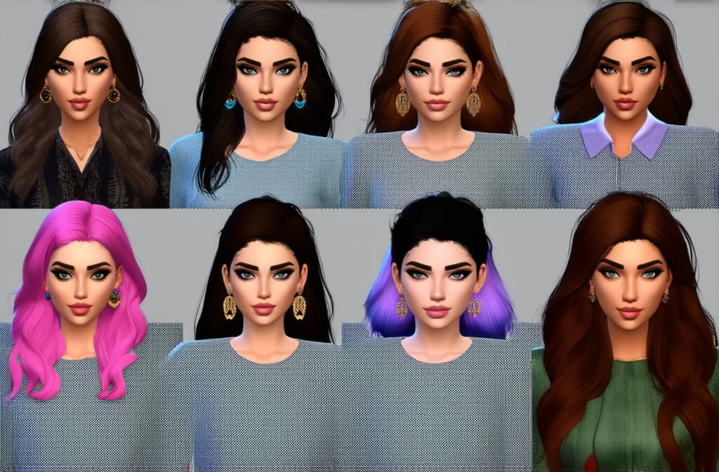  different beauty. set of different female heads. different races and nationalities. style modern ar 3:2 {prompt}, maximum details