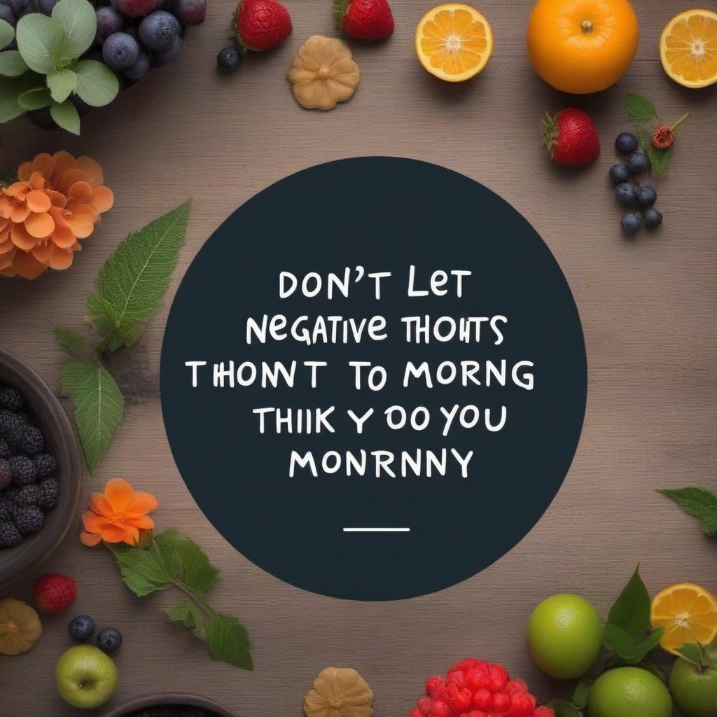  Don't let negative thoughts get to you in the morning. Think positively, enjoy every moment.