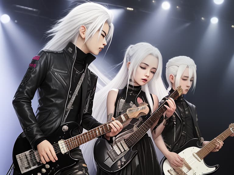  rock japan band weiser with the leader, a girl with white hair