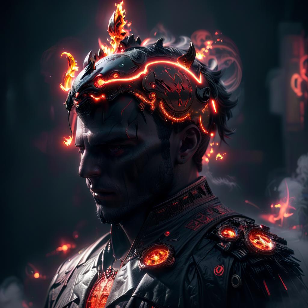  black crown, epic lighting, big bad, red aura, dark artslabcoats, character is standing, very clean art,, glowneon, civitai