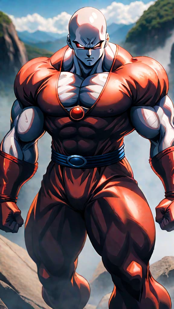  anime art: jiren trains fiercely with allies after a tragic loss in dragon ball universe. hyperrealistic, full body, detailed clothing, highly detailed, cinematic lighting, stunningly beautiful, intricate, sharp focus, f/1. 8, 85mm, (centered image composition), (professionally color graded), ((bright soft diffused light)), volumetric fog, trending on instagram, trending on tumblr, HDR 4K, 8K