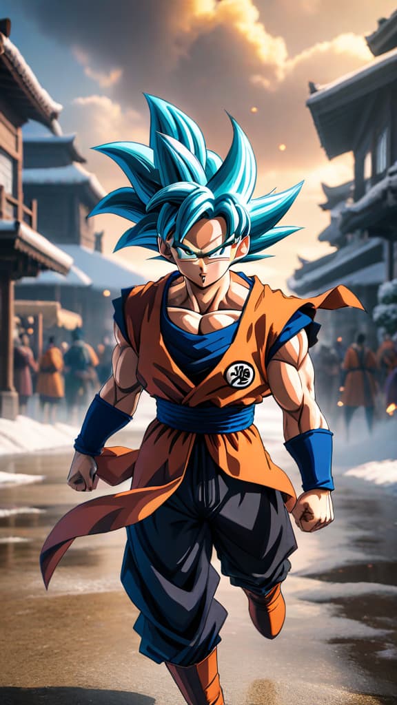  an anime image depicting transformations emphasizing spiritual strength, inspired by dragon ball super's narrative. hyperrealistic, full body, detailed clothing, highly detailed, cinematic lighting, stunningly beautiful, intricate, sharp focus, f/1. 8, 85mm, (centered image composition), (professionally color graded), ((bright soft diffused light)), volumetric fog, trending on instagram, trending on tumblr, HDR 4K, 8K