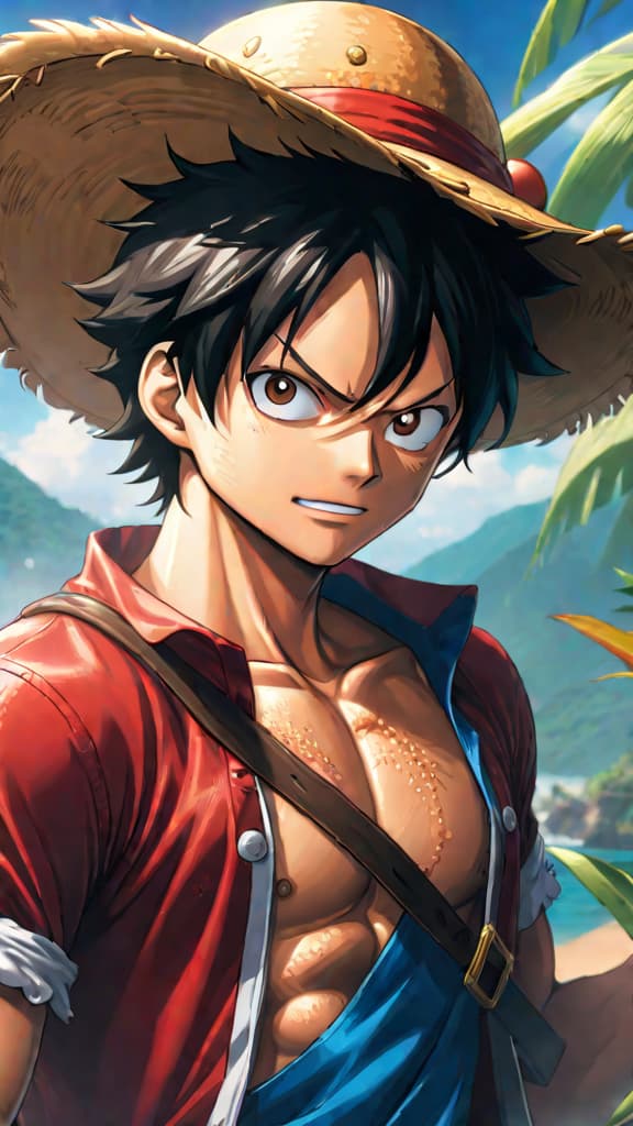  anime art of luffy from one piece revealing mysterious, enhanced abilities beyond a paramecia devil fruit. hyperrealistic, full body, detailed clothing, highly detailed, cinematic lighting, stunningly beautiful, intricate, sharp focus, f/1. 8, 85mm, (centered image composition), (professionally color graded), ((bright soft diffused light)), volumetric fog, trending on instagram, trending on tumblr, HDR 4K, 8K