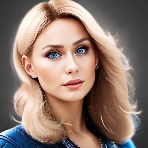 portrait+ style Russian queer TV actress blonde female face