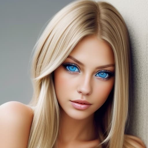  Brown and blonde haired women glamour with blue eyes