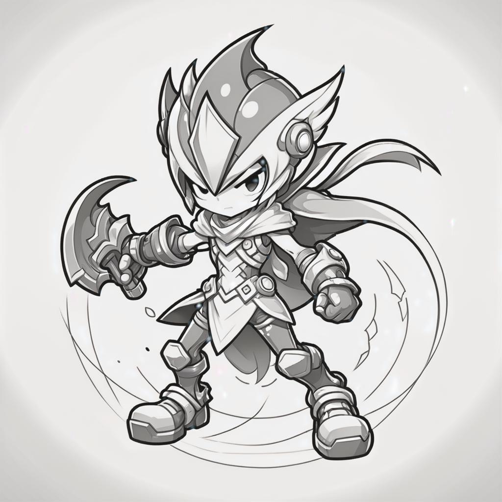  line art drawing bowman character from platformer game, same nightmare. anime style . professional, sleek, modern, minimalist, graphic, line art, vector graphics