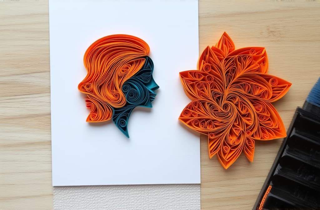  the woman's head is made in the quilling style. ar 3:2 {prompt}, maximum details