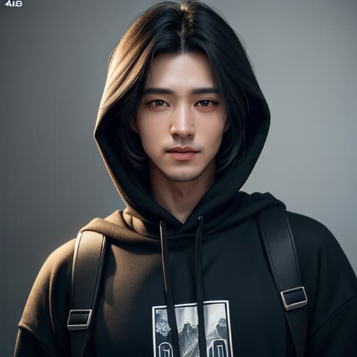  masterpiece,high quality,1 boy,black hair,blown eyes, hoodie hyperrealistic, full body, detailed clothing, highly detailed, cinematic lighting, stunningly beautiful, intricate, sharp focus, f/1. 8, 85mm, (centered image composition), (professionally color graded), ((bright soft diffused light)), volumetric fog, trending on instagram, trending on tumblr, HDR 4K, 8K