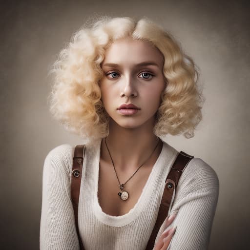 portrait+ style Russian LGBT queer model blonde female face