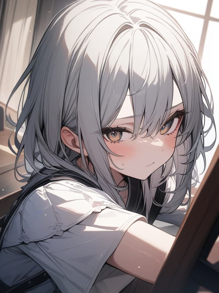  cute, subculture, gray hair, moe sleeve, odd eye, masterpiece, best quality,8k,ultra detailed,high resolution,an extremely delicate and beautiful,hyper detail