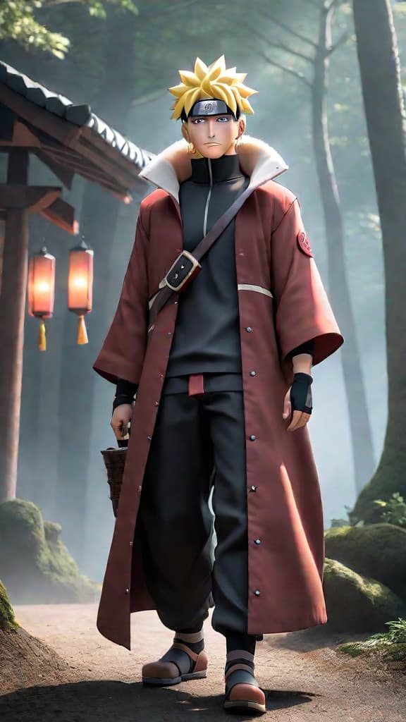  anime art of young naruto with jiraiya and boruto from naruto, jiraiya saying "he doesn't belong here, naruto" hyperrealistic, full body, detailed clothing, highly detailed, cinematic lighting, stunningly beautiful, intricate, sharp focus, f/1. 8, 85mm, (centered image composition), (professionally color graded), ((bright soft diffused light)), volumetric fog, trending on instagram, trending on tumblr, HDR 4K, 8K