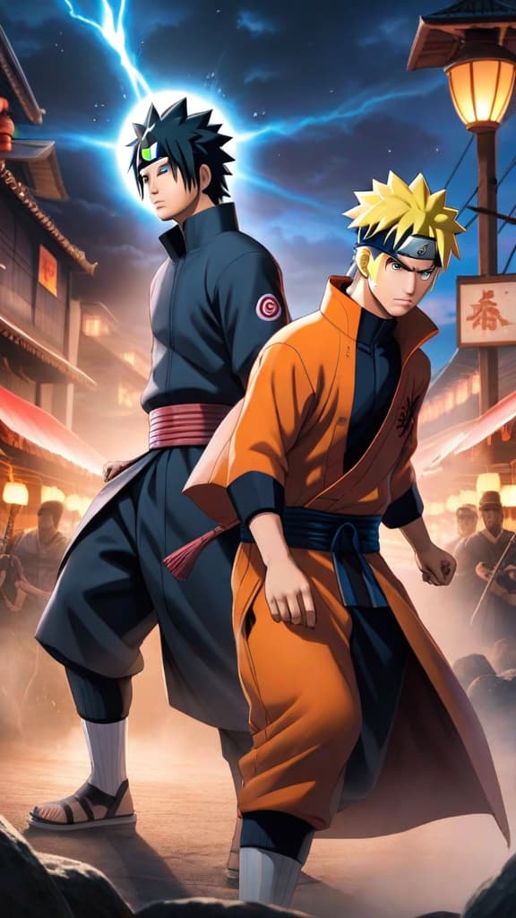  anime art: naruto and sasuke combining powers to execute chibaku tensei seal against kaguya otsutsuki. hyperrealistic, full body, detailed clothing, highly detailed, cinematic lighting, stunningly beautiful, intricate, sharp focus, f/1. 8, 85mm, (centered image composition), (professionally color graded), ((bright soft diffused light)), volumetric fog, trending on instagram, trending on tumblr, HDR 4K, 8K