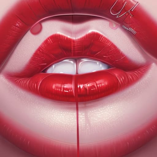  a close up of a woman's lips with a red lipstick, realistic illustrative painting, highly detailed digital painting, realistic detailed painting, glossy digital painting, imaginefx : : hyperrealism, by Christian W. Staudinger, detailed realistic painting, photorealistic digital painting, detailed realism painting, hyperrealistic digital painting, hyper realistic digital painting, hyperrealism painting