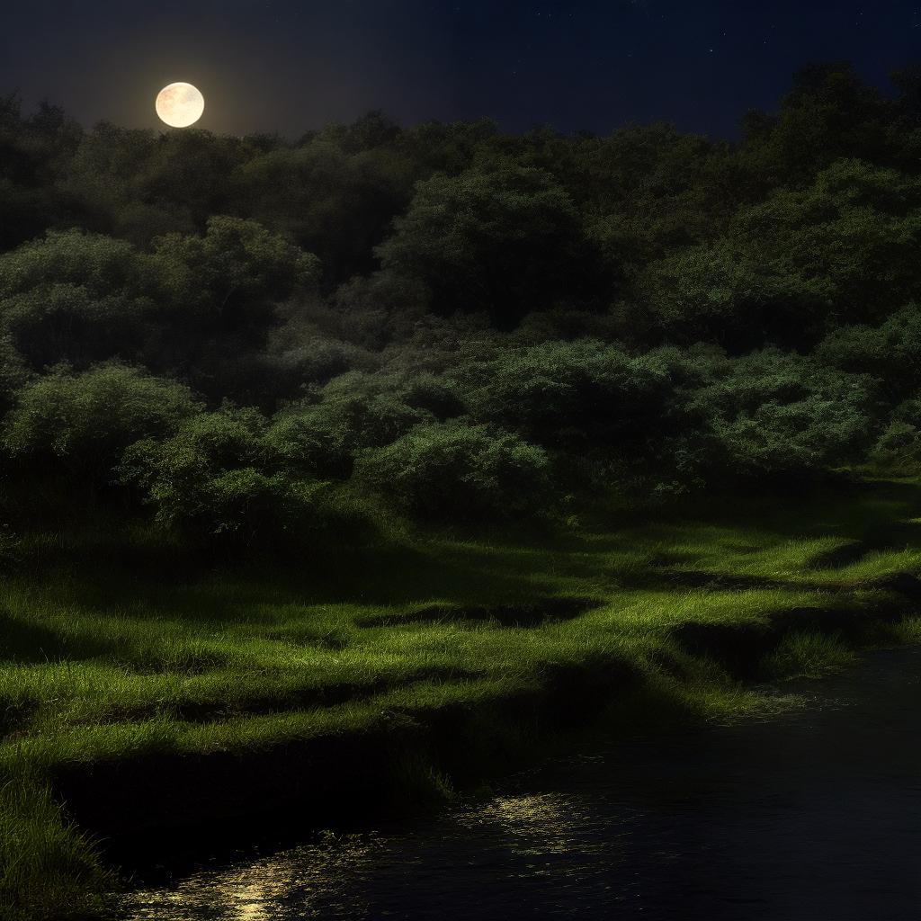  masterpiece, best quality, moonlit landscape