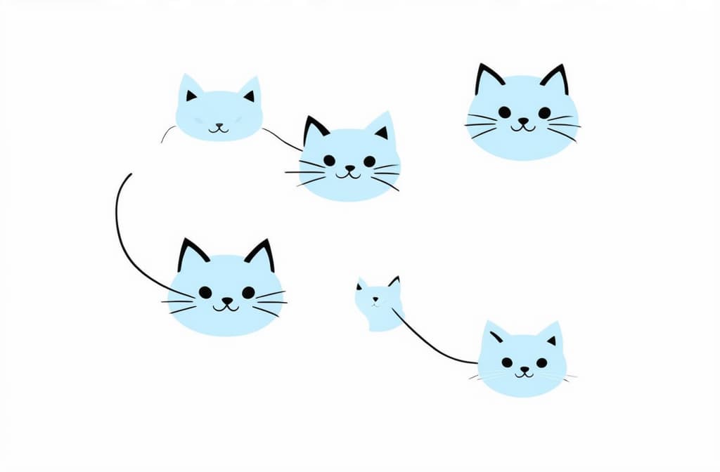  contour, very simple image in one unbroken black ink line, single line of blue cats with funny faces. simple flat color illustration. ar 3:2 using a single continuous black line ink brushon white background, drawing should be created without lifting the pen, recognizable features of blue cats with funny faces. simple flat color illustration. ar 3:2 in one unbroken line