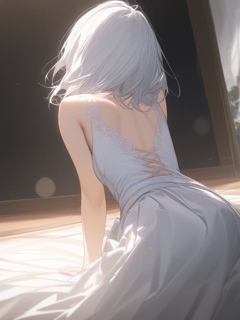  boys, white ballet flat, wide room, black half compression, white hair, boys, short hair, wolf cut, masterpiece, best quality,8k,ultra detailed,high resolution,an extremely delicate and beautiful,hyper detail