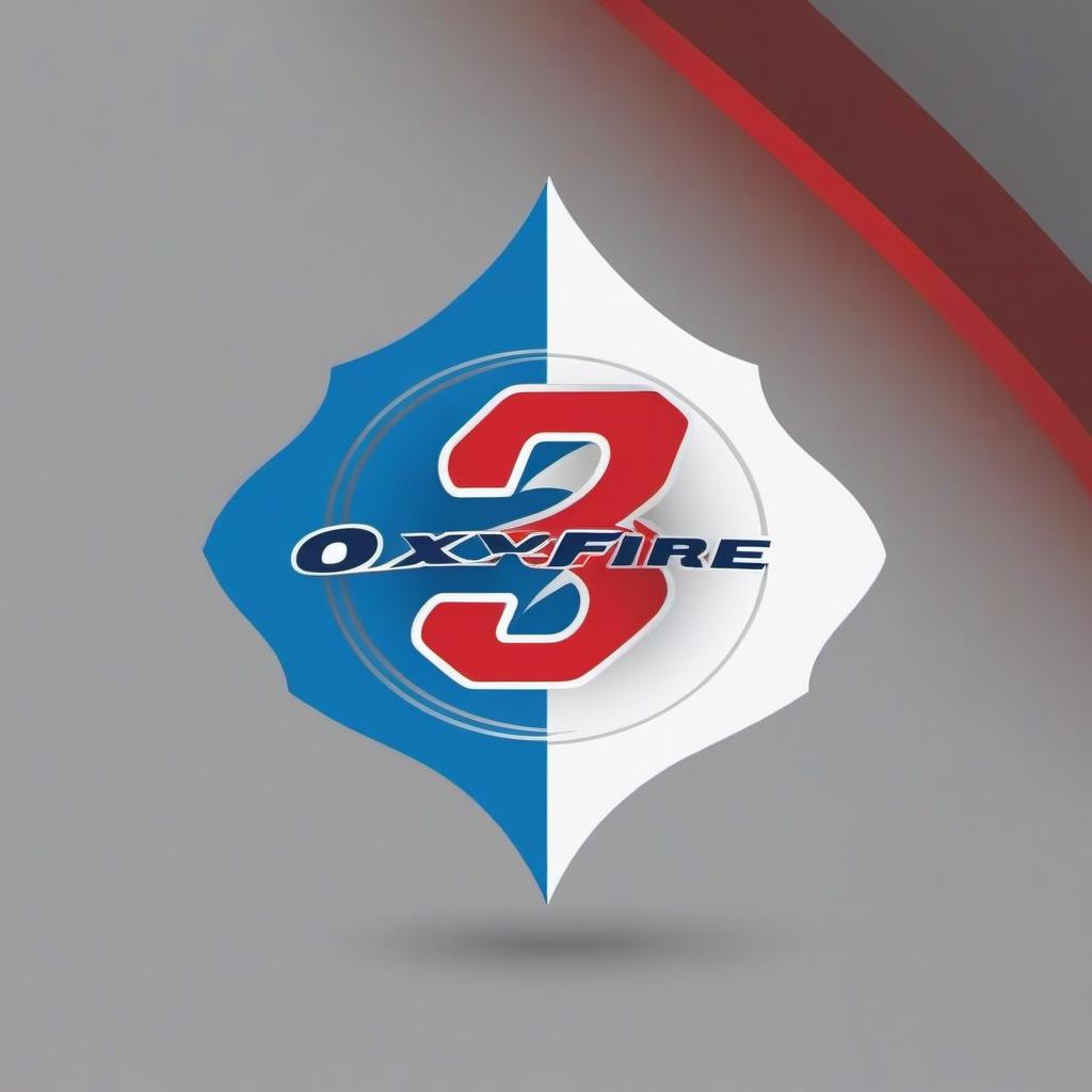  Draw a logo for OXXFIRE, a company that sells wholesale boxing and martial arts products. The colors are white, blue and red.