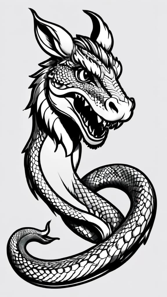  my kids dragon / ox /snake , rabbit / tiger / monkey horse back tattoo all in one body , (tattoo sketch:1.25), drawing