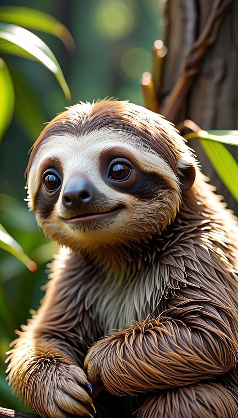  professional 3d model of baby sloth . rendered with octane, the model is highly detailed,dramatic lighting. hyperrealistic, full body, detailed clothing, highly detailed, cinematic lighting, stunningly beautiful, intricate, sharp focus, f/1. 8, 85mm, (centered image composition), (professionally color graded), ((bright soft diffused light)), volumetric fog, trending on instagram, trending on tumblr, HDR 4K, 8K