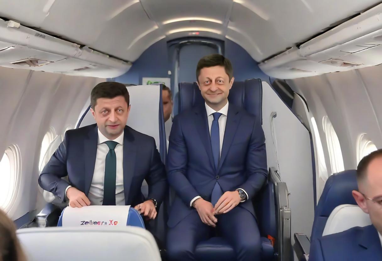  zelensky flies on an airplane