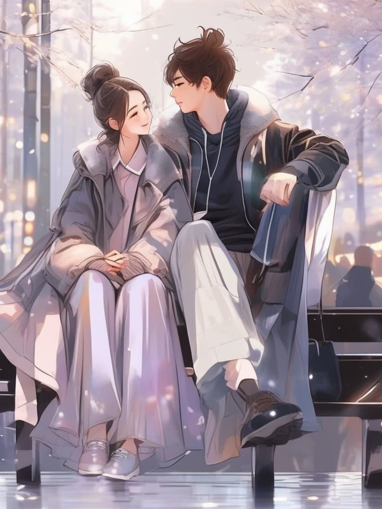  line art drawing couple, young man, woman, sitting on bench, gazing, conversation, intimate, pleasant, left side, right side, chair in background, outdoor scene, romance, love, relationship, happy, park setting, casual clothing, daytime, happy, smiling medium shot, canon eos 70 200mm lens, front view, detailed, realistic photography, bright lighting, 50mm lens highly detailed photo, sharp details, best quality, 4k, raw photo. professional, sleek, modern, minimalist, graphic, line art, vector graphics