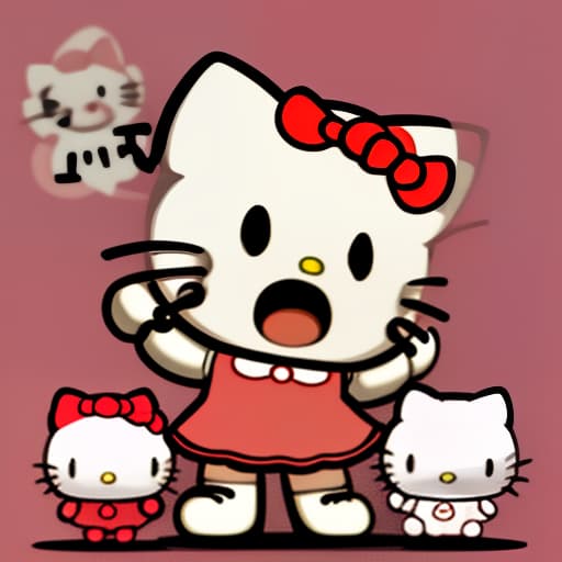  the character of hello kitty is very angry.