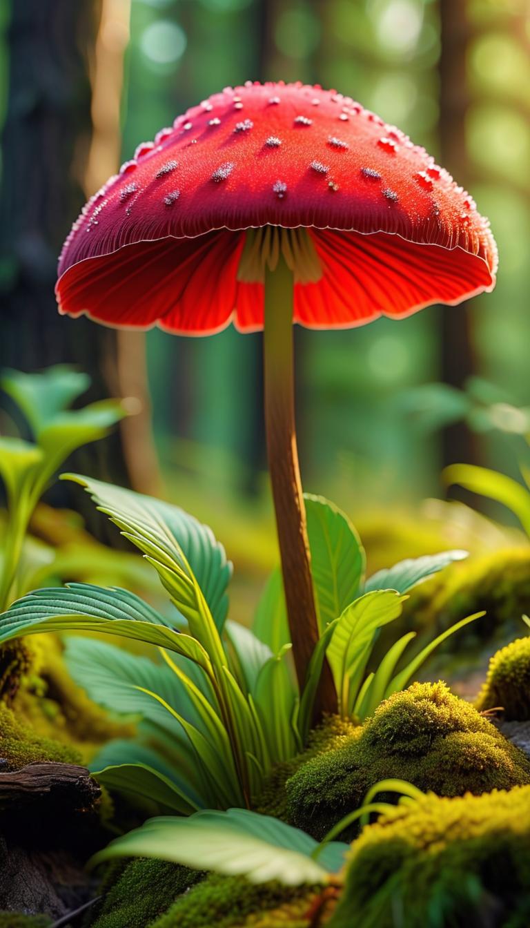  professional 3d model of rote fliegenpilz welt im wald mit feenstaub . rendered with octane, the model is highly detailed,dramatic lighting. hyperrealistic, full body, detailed clothing, highly detailed, cinematic lighting, stunningly beautiful, intricate, sharp focus, f/1. 8, 85mm, (centered image composition), (professionally color graded), ((bright soft diffused light)), volumetric fog, trending on instagram, trending on tumblr, HDR 4K, 8K