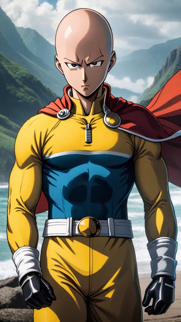  anime art of saitama from one punch man contemplating the memory loss theory about his past. hyperrealistic, full body, detailed clothing, highly detailed, cinematic lighting, stunningly beautiful, intricate, sharp focus, f/1. 8, 85mm, (centered image composition), (professionally color graded), ((bright soft diffused light)), volumetric fog, trending on instagram, trending on tumblr, HDR 4K, 8K