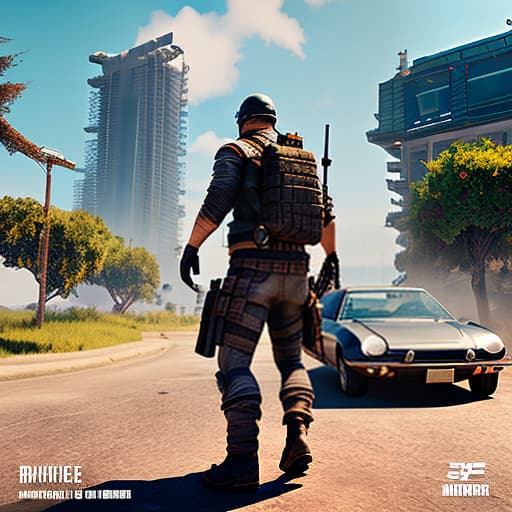 nvinkpunk DAY 1 PUBG MOBILE Apply the Following Styles Dystopian Art hyperrealistic, full body, detailed clothing, highly detailed, cinematic lighting, stunningly beautiful, intricate, sharp focus, f/1. 8, 85mm, (centered image composition), (professionally color graded), ((bright soft diffused light)), volumetric fog, trending on instagram, trending on tumblr, HDR 4K, 8K