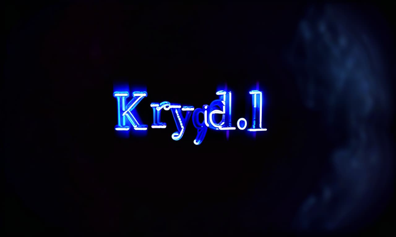  cinematic film still neon inscription "krydell." the background is dark. playful style . shallow depth of field, vignette, highly detailed, high budget, bokeh, cinemascope, moody, epic, gorgeous, film grain, grainy