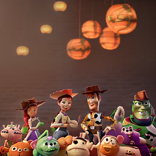 redshift style Happy mid autumn festival with toy story