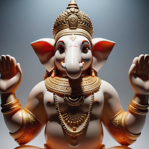  ganesh chaturthi hyperrealistic, full body, detailed clothing, highly detailed, cinematic lighting, stunningly beautiful, intricate, sharp focus, f/1. 8, 85mm, (centered image composition), (professionally color graded), ((bright soft diffused light)), volumetric fog, trending on instagram, trending on tumblr, HDR 4K, 8K