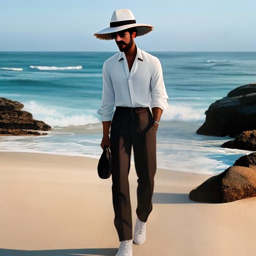  boy wearing shirt and pants not at a beach skin color brownish wearing a hat and yeah hyperrealistic, full body, detailed clothing, highly detailed, cinematic lighting, stunningly beautiful, intricate, sharp focus, f/1. 8, 85mm, (centered image composition), (professionally color graded), ((bright soft diffused light)), volumetric fog, trending on instagram, trending on tumblr, HDR 4K, 8K