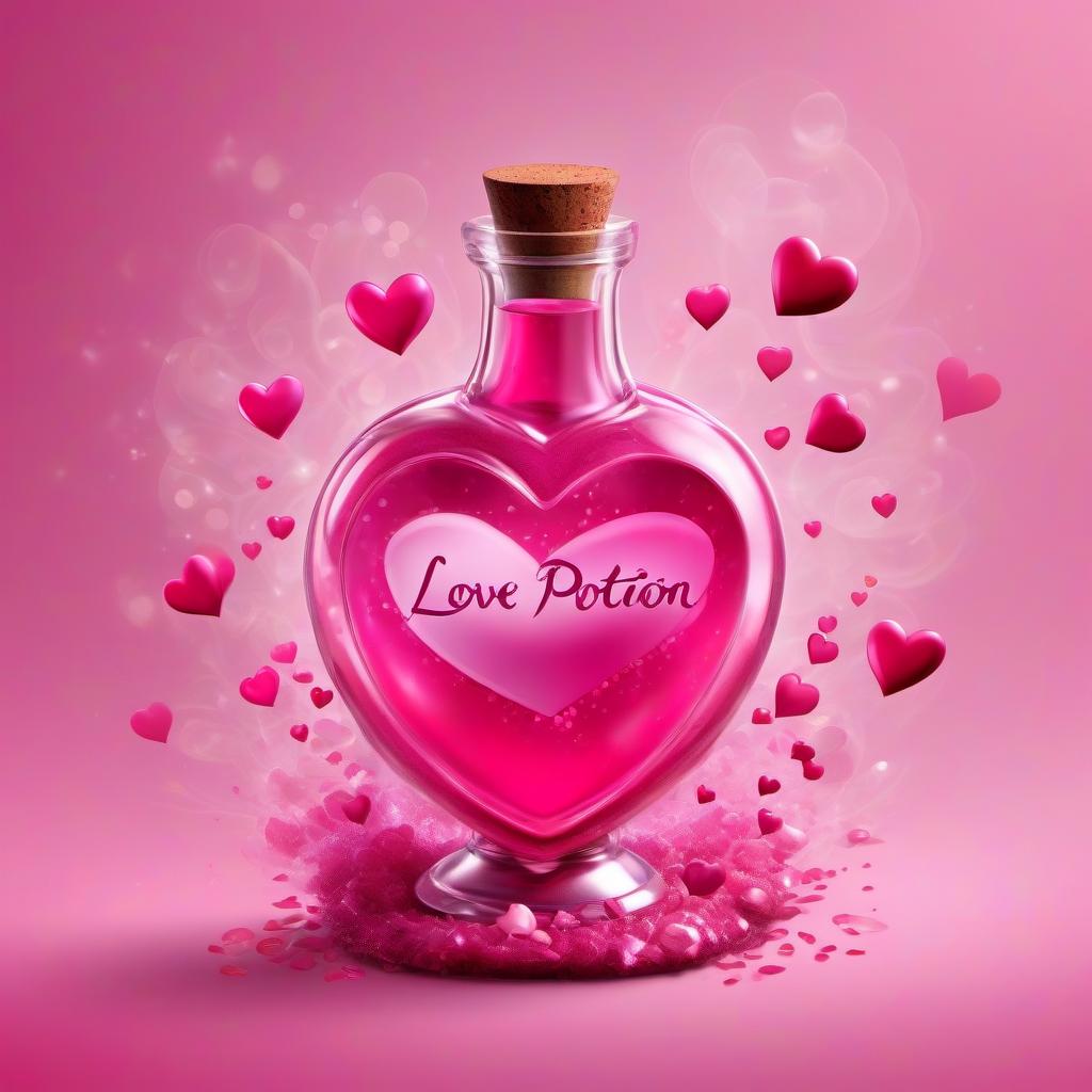  love potion, pink, with hearts, game graphics